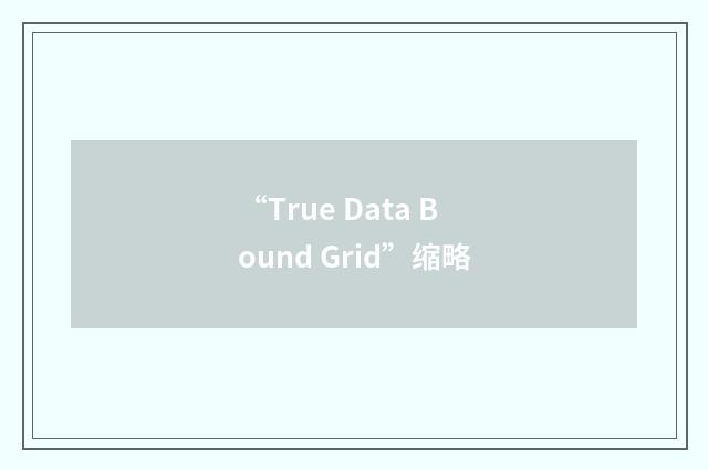 “True Data Bound Grid”缩略