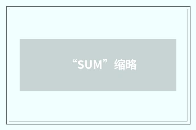 “SUM”缩略