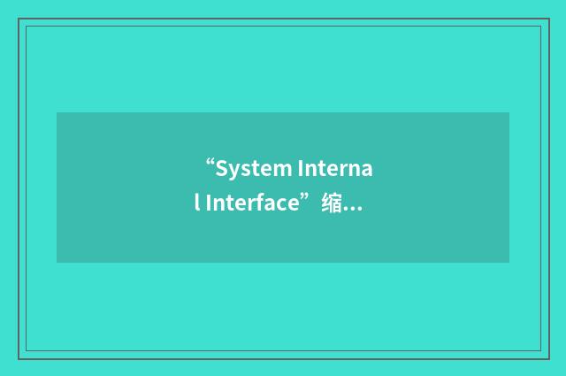 “System Internal Interface”缩略