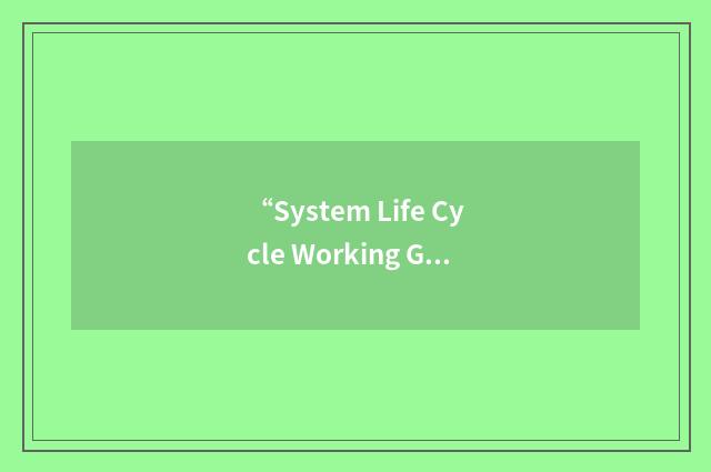 “System Life Cycle Working Group”缩略