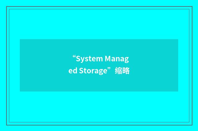 “System Managed Storage”缩略