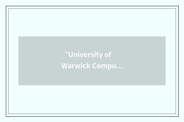 “University of Warwick Computing Society”缩略