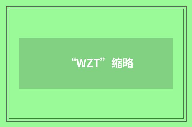 “WZT”缩略
