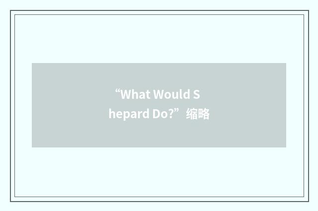 “What Would Shepard Do?”缩略