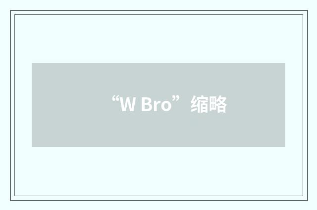 “W Bro”缩略