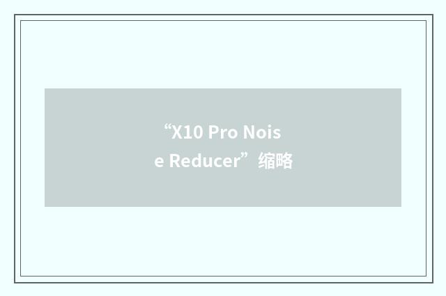 “X10 Pro Noise Reducer”缩略
