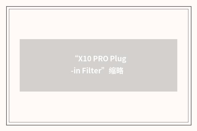 “X10 PRO Plug-in Filter”缩略