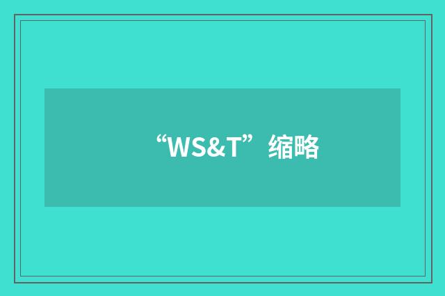 “WS&T”缩略