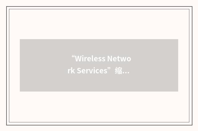 “Wireless Network Services”缩略