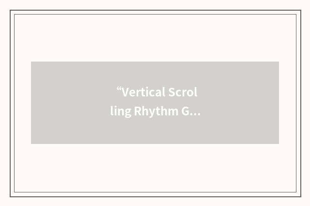 “Vertical Scrolling Rhythm Game”缩略