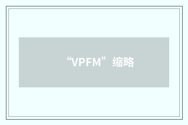 “VPFM”缩略