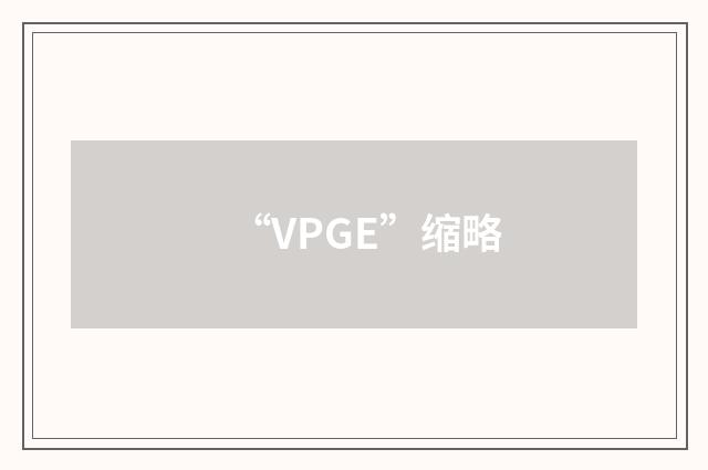 “VPGE”缩略
