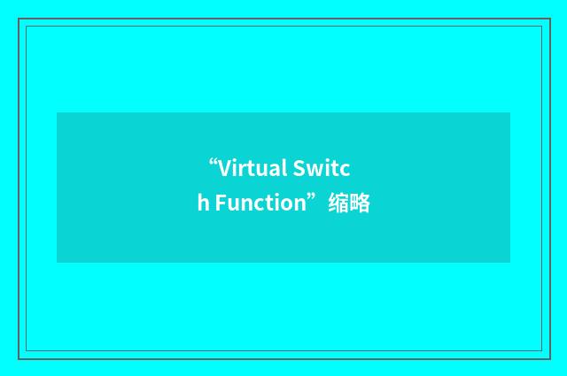 “Virtual Switch Function”缩略