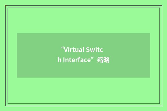 “Virtual Switch Interface”缩略