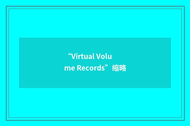 “Virtual Volume Records”缩略