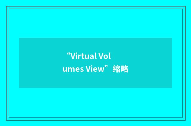 “Virtual Volumes View”缩略