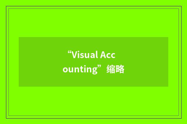 “Visual Accounting”缩略