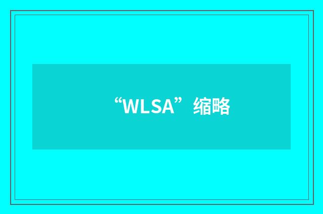 “WLSA”缩略