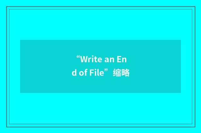 “Write an End of File”缩略