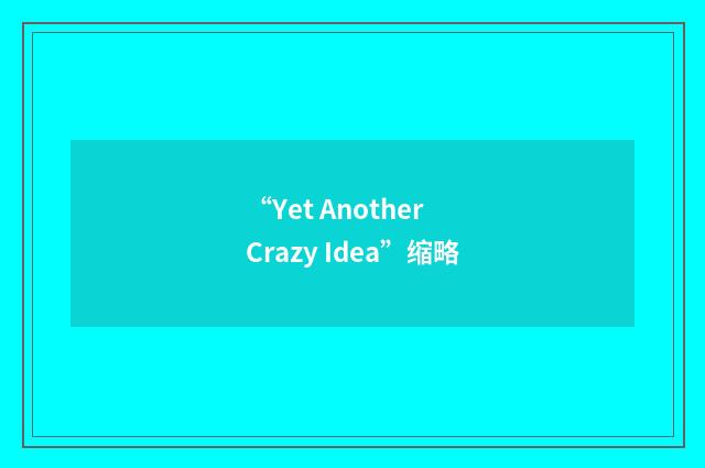 “Yet Another Crazy Idea”缩略