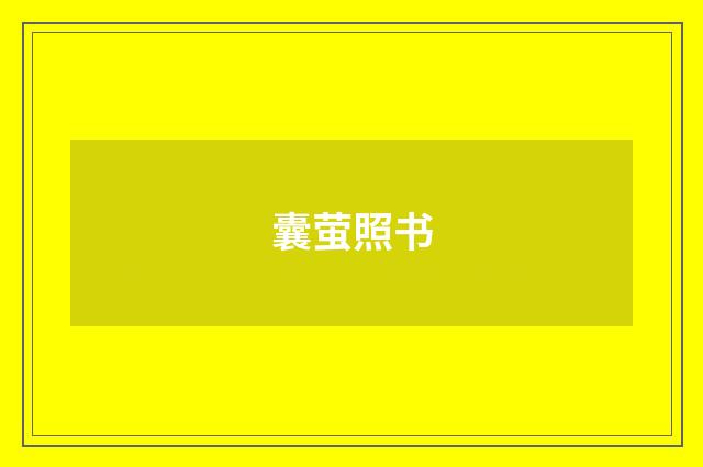囊萤照书