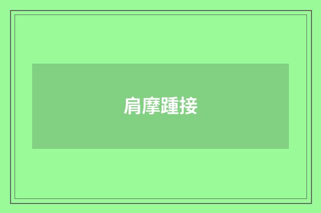 肩摩踵接