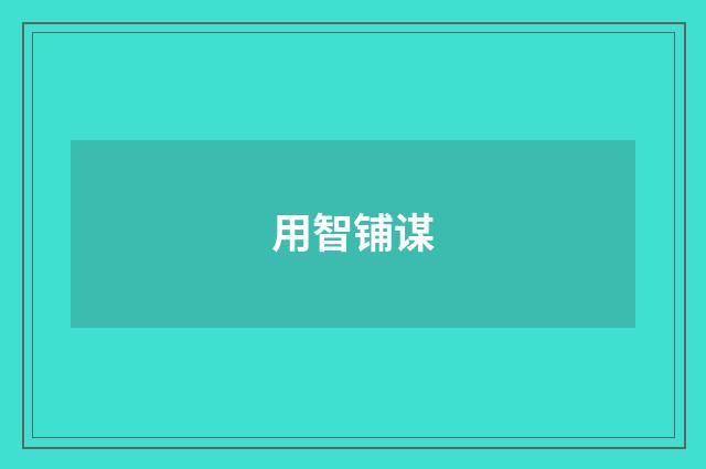 用智铺谋