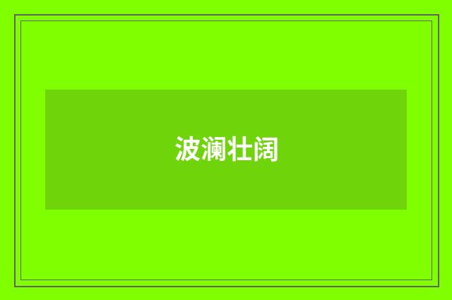 波澜壮阔