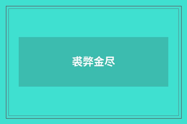 裘弊金尽
