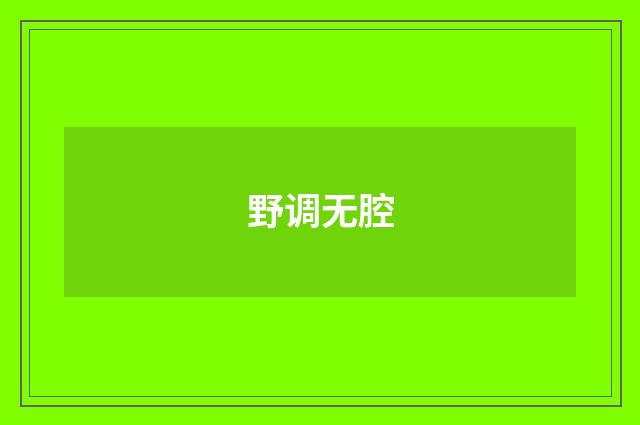野调无腔