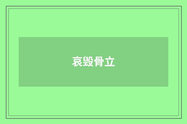 哀毁骨立