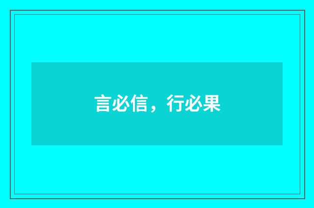 言必信,行必果