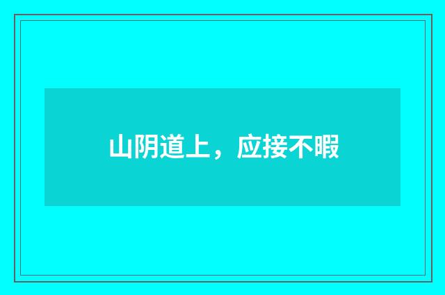 山阴道上，应接不暇