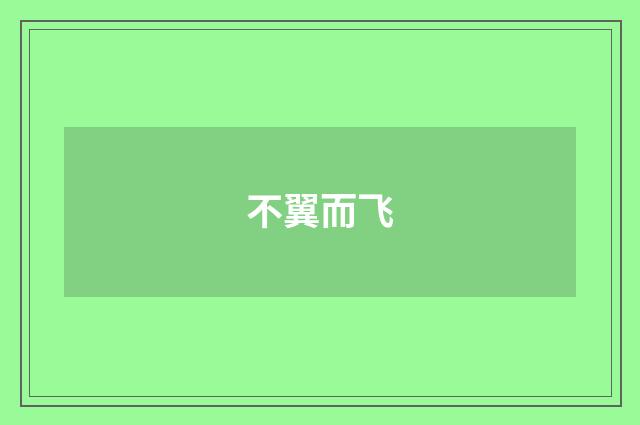 不翼而飞