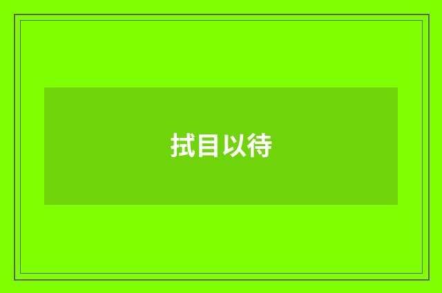 拭目以待