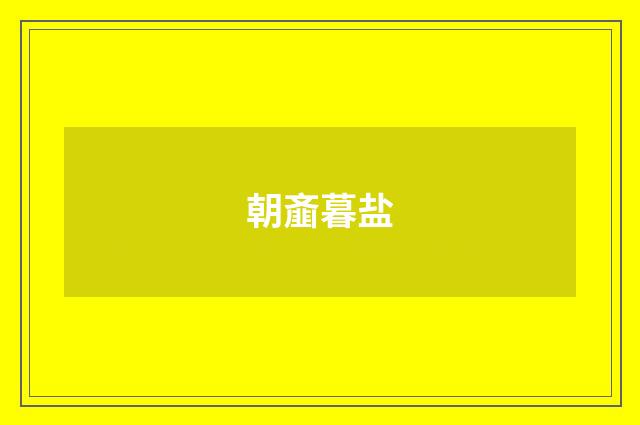 朝齑暮盐