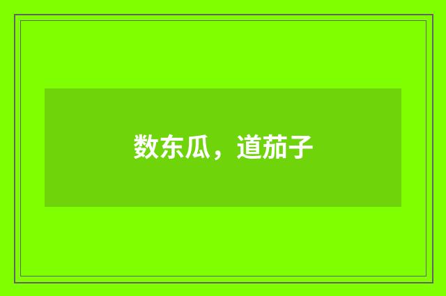 数东瓜,道茄子