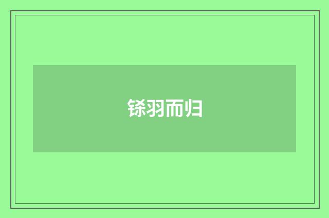 铩羽而归