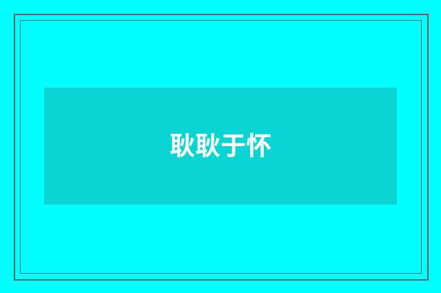 耿耿于怀