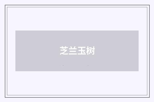 芝兰玉树