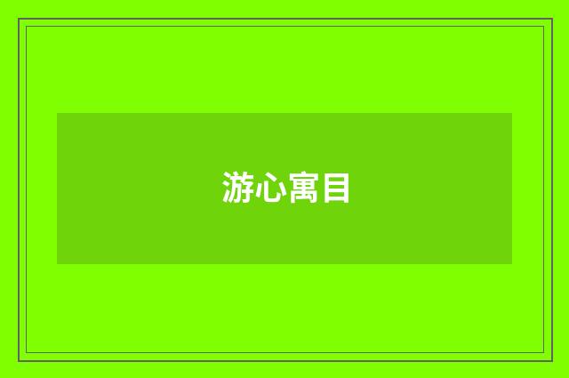 游心寓目