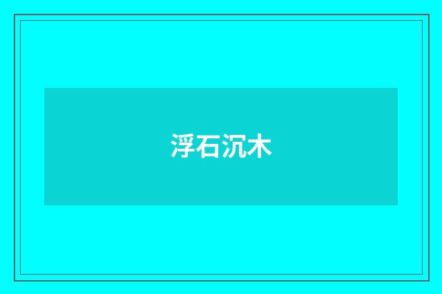 浮石沉木