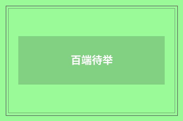 百端待举