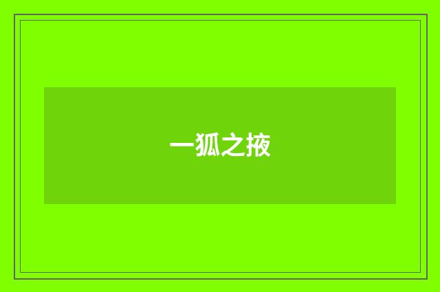 一狐之掖