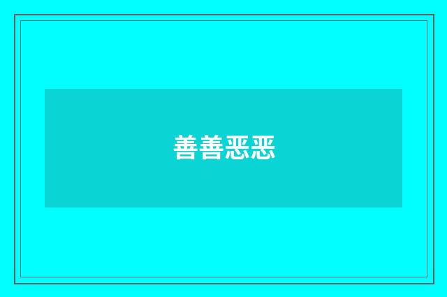 善善恶恶
