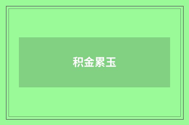积金累玉