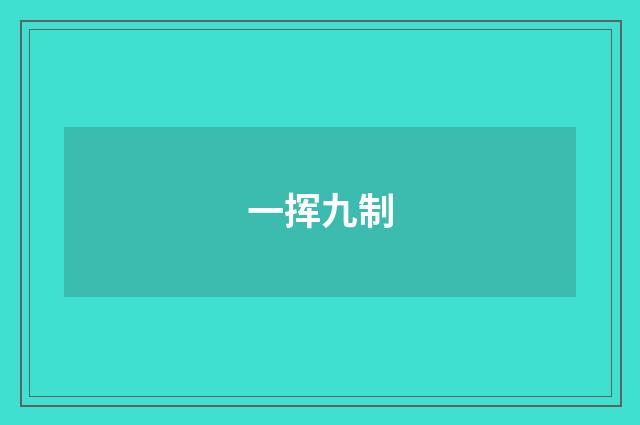 一挥九制