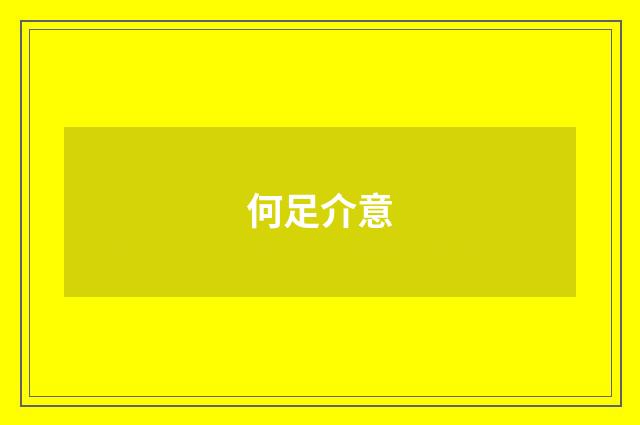 何足介意