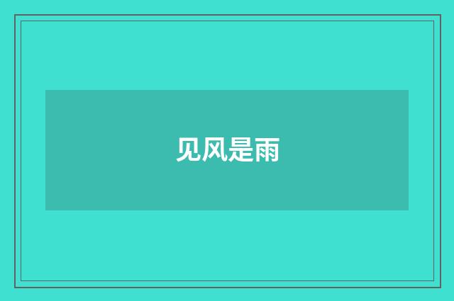 见风是雨