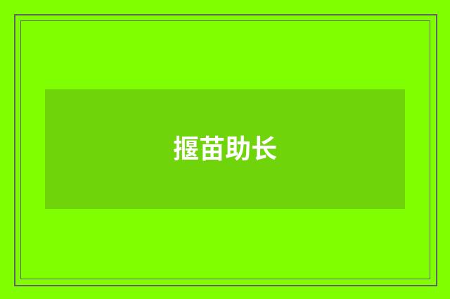 揠苗助长